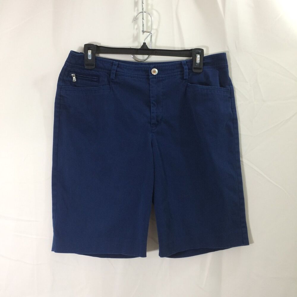 Lauren Ralph Lauren Vintage Bermuda Shorts Navy Cotton Stretch Size 10